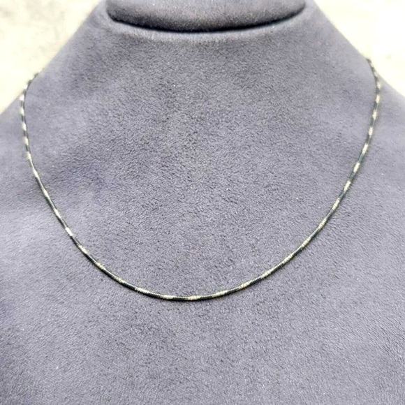 Jewelry - Sterling Silver Oxidized Round Box Chain Necklace